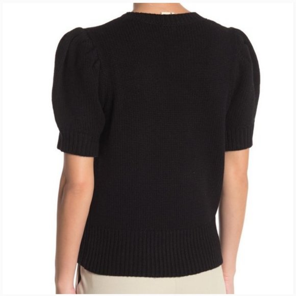 kate spade dashing beauty black floral applique sweater top shirt size xs nwt - Picture 2 of 10